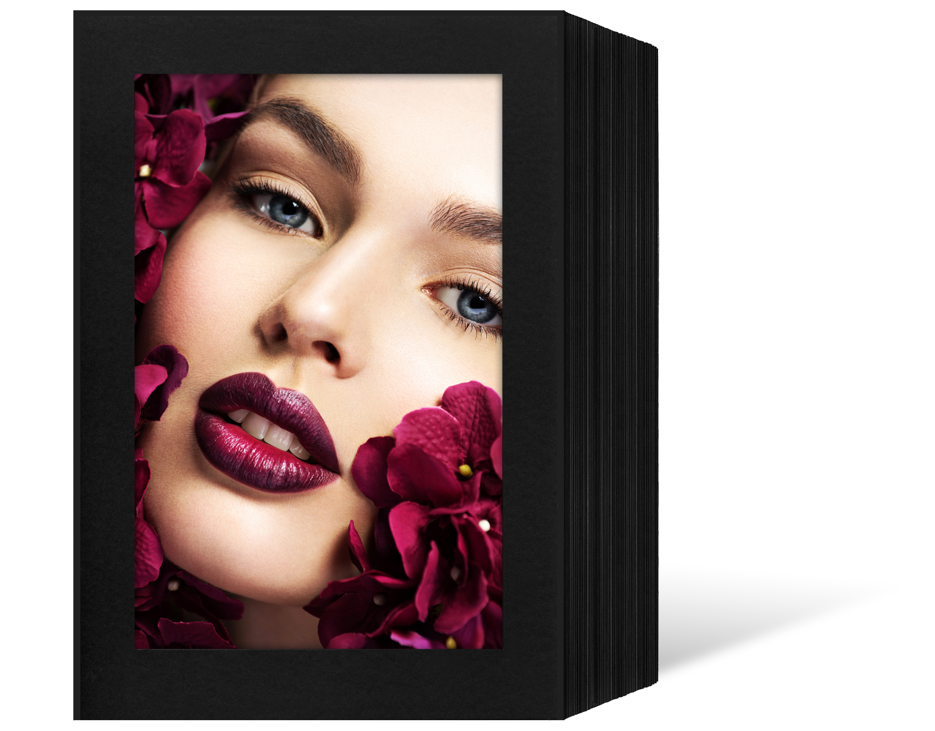 Endlosleporello  für 20x28 cm - schwarz - schwarze matte Maske - ohne Rand - 100 Teile