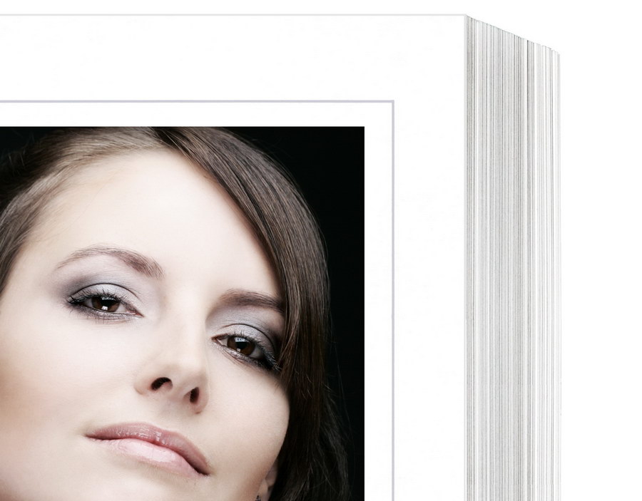 Endlosleporello  für 15x20 cm - weiß - weiße matte Maske - grauer Rand - 25 Teile