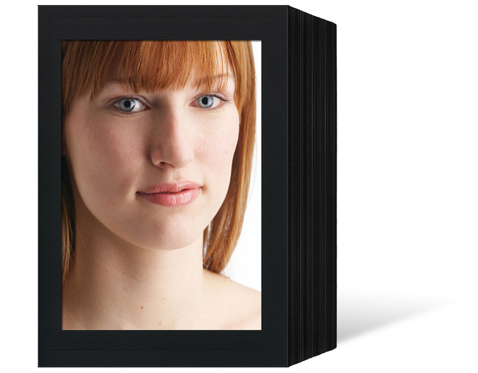 Endlosleporello für 15x20 cm - schwarz - schwarz filzgeprägte Maske - ohne Rand - 50 Teile