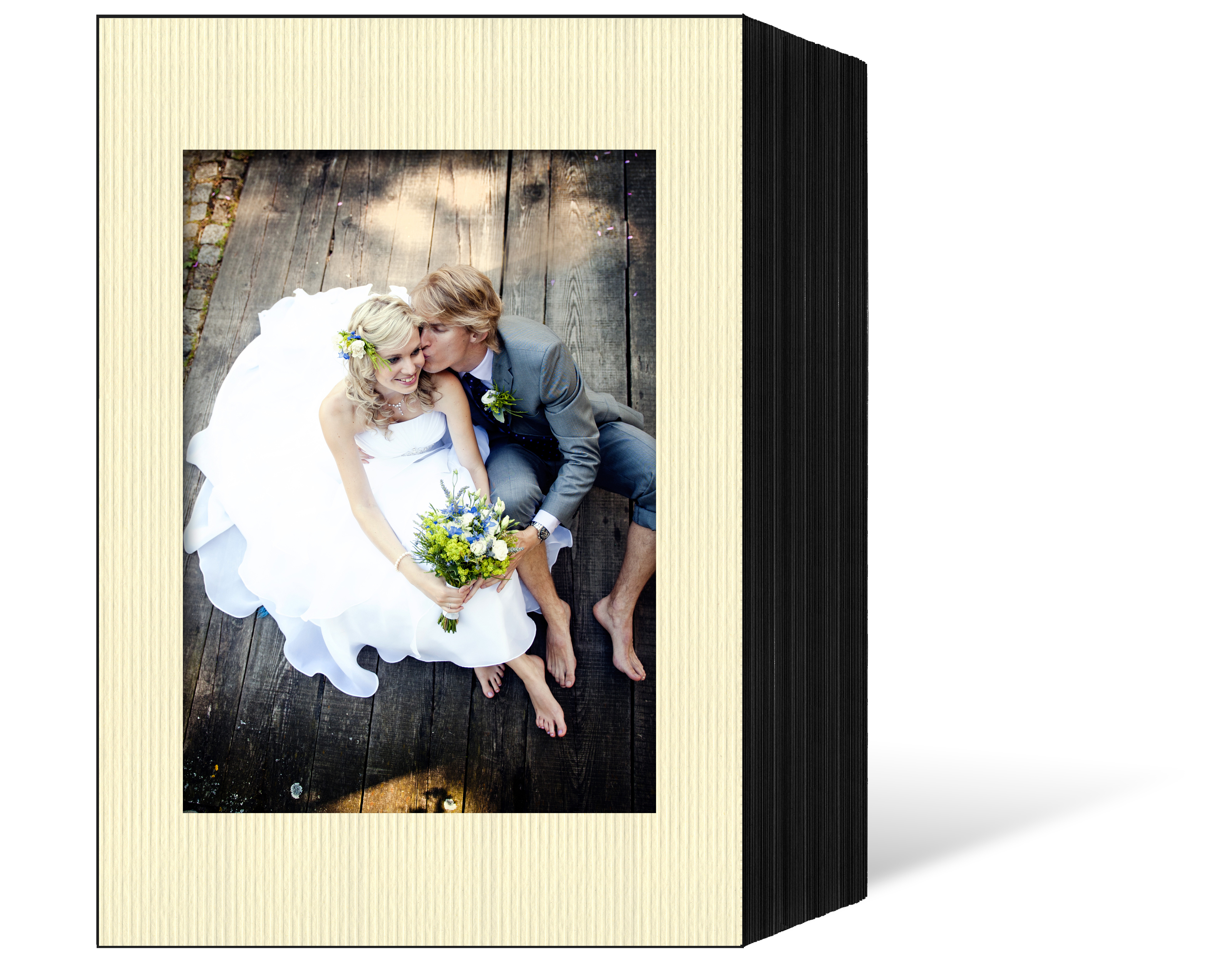 Endlosleporello  für 18x24 cm - schwarz - creme gerippte Maske- 50 Teile
