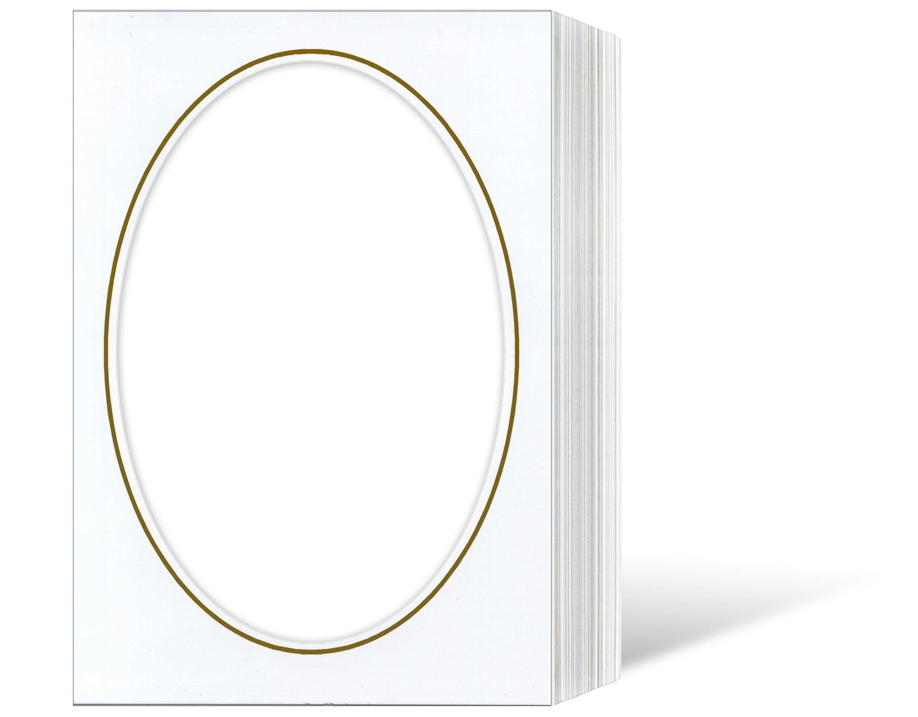Endlosleporello für 13x18 cm - weiß - weiß glänzende Maske - geprägter Goldrand - eckig/oval - 50 Teile