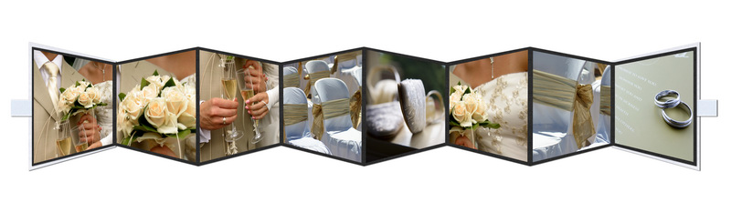 Kurz-Leporello mit Satinschleife Serie "Moiré"