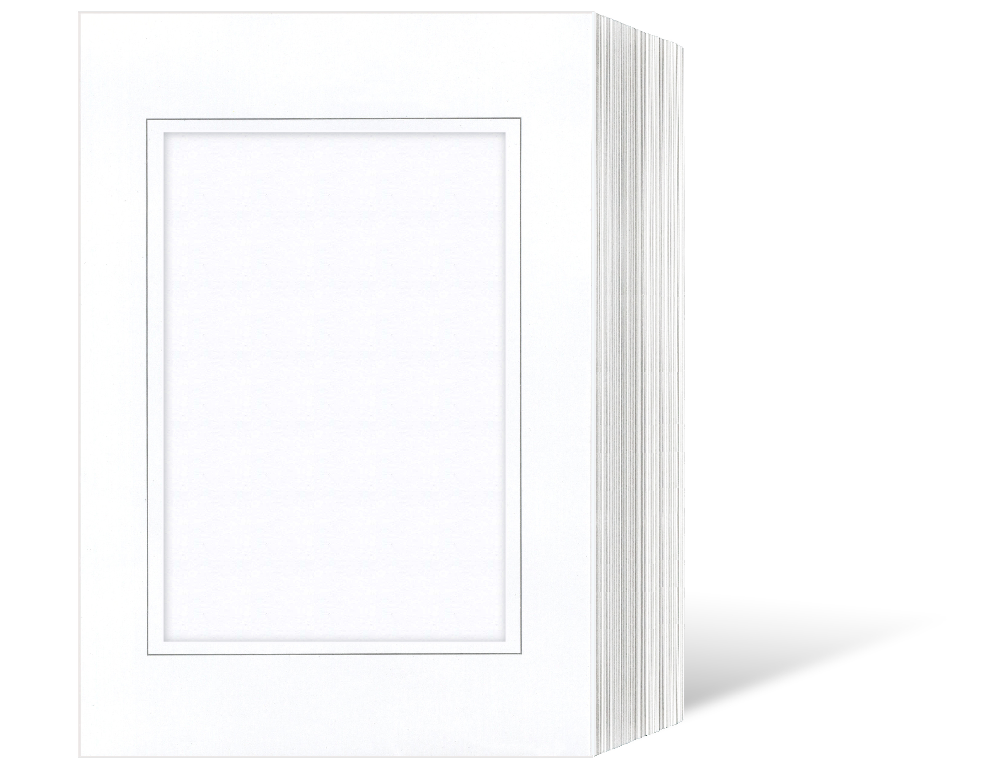 Endlosleporello  für 20x25 cm - weiß - weiße glänzende Maske - grauer Rand - 50 Teile