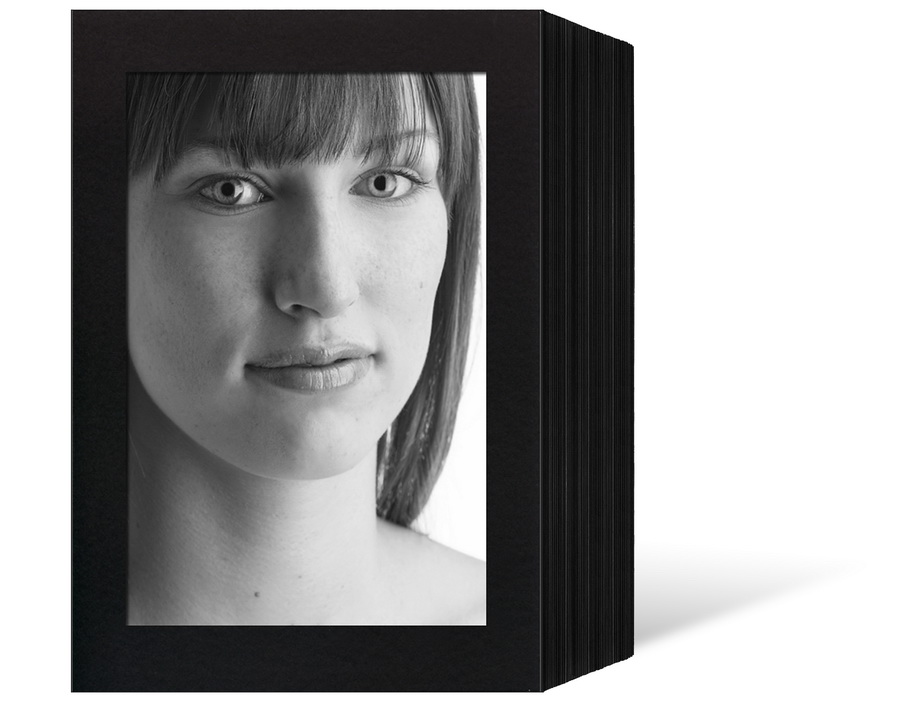 Endlosleporello für 15x20 cm - schwarz - schwarze Maske - ohne Rand - 25 Teile