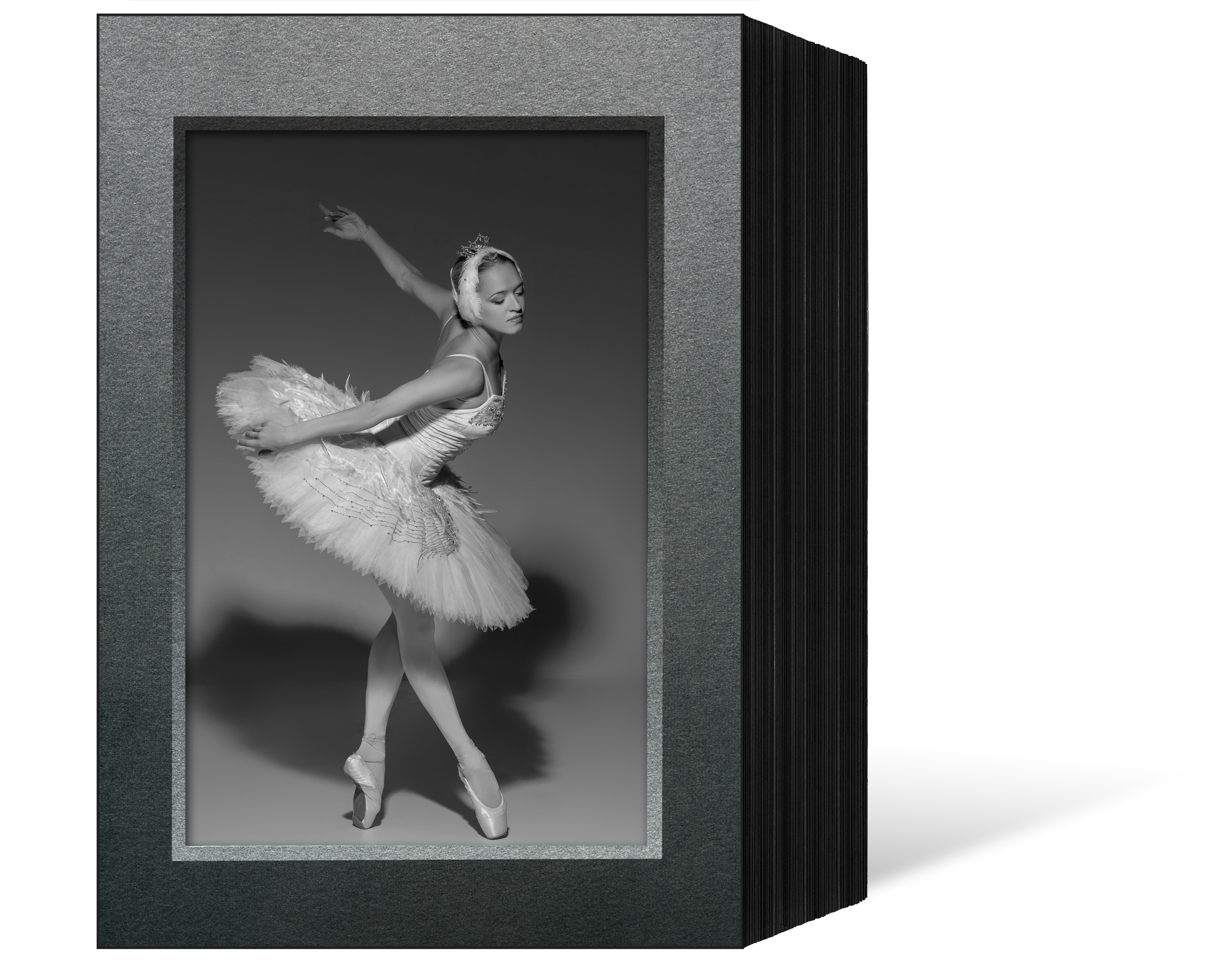Endlosleporello für 15x20 cm - schwarz - silber/schwarz Maske - Silberrand - 100 Teile