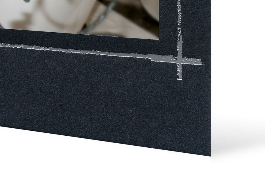 Grußkarte Transparent für 9x13 cm Querformat - Herzausschnitt - anthrazit - Danke