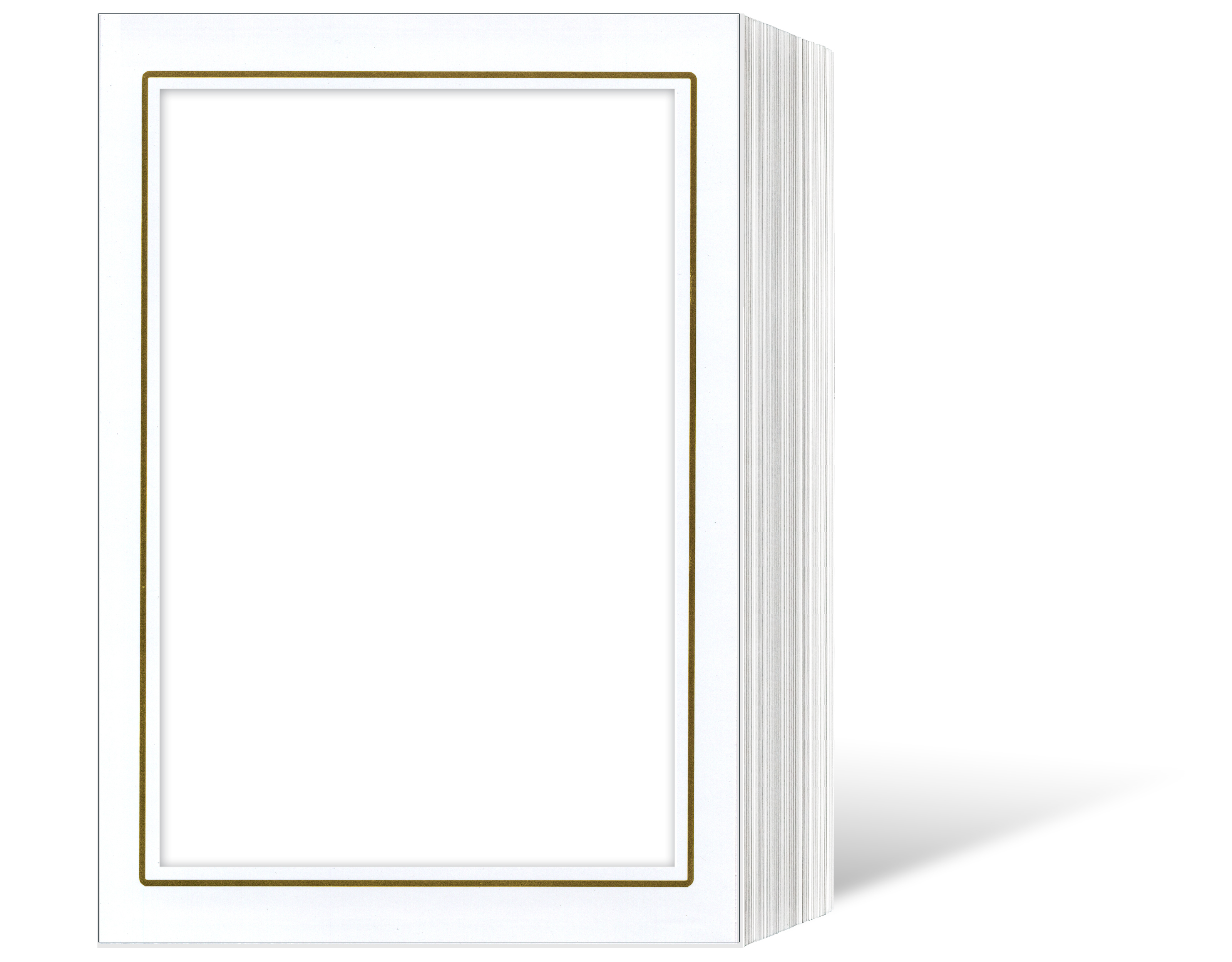 Endlosleporello für 13x18 cm - weiß - weiß glänzende Maske - geprägter Goldrand - eckig/oval - 50 Teile