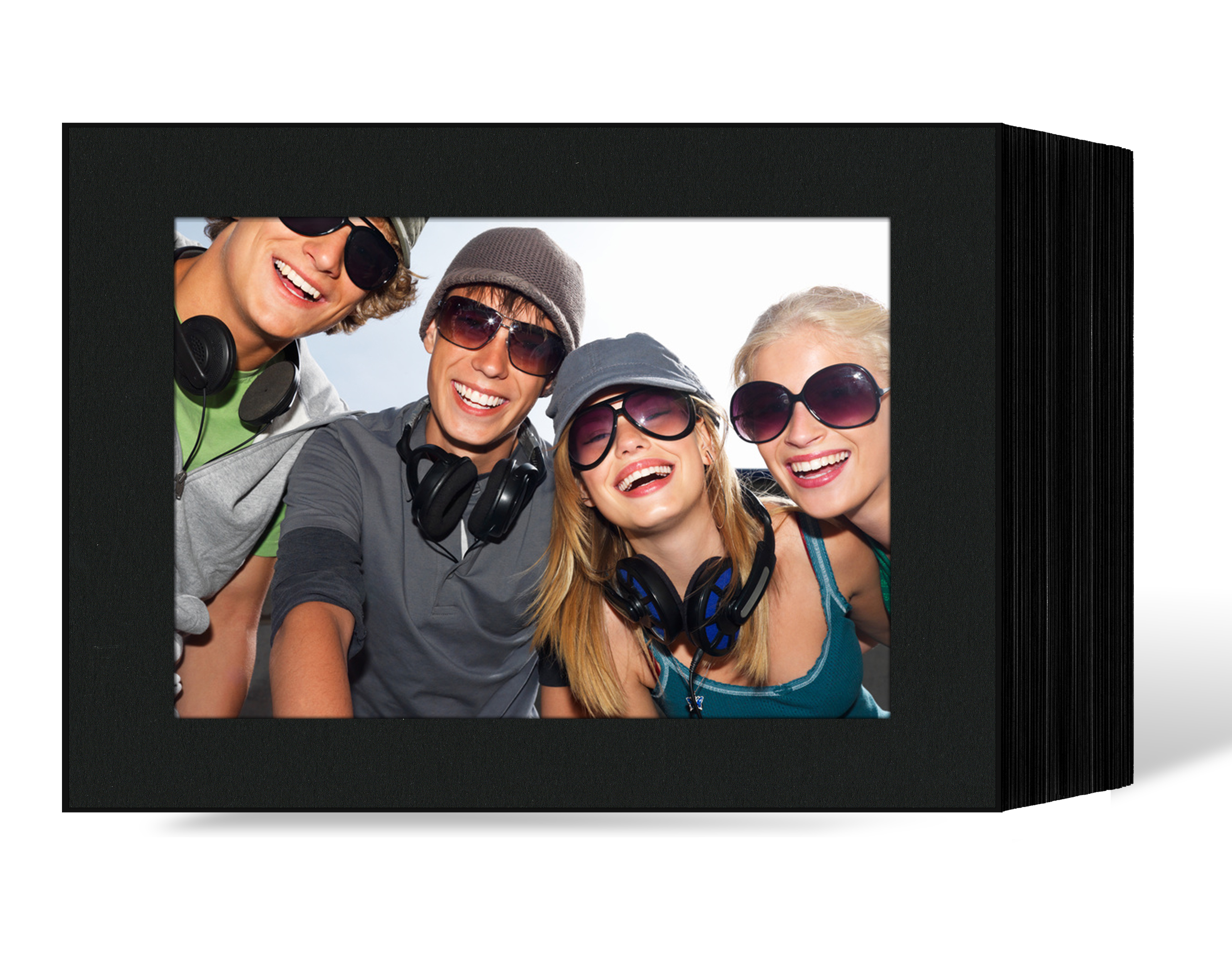 Endlosleporello  Querformat für 13x18 cm - schwarz - schwarze matte Maske - ohne Rand - 50 Teile