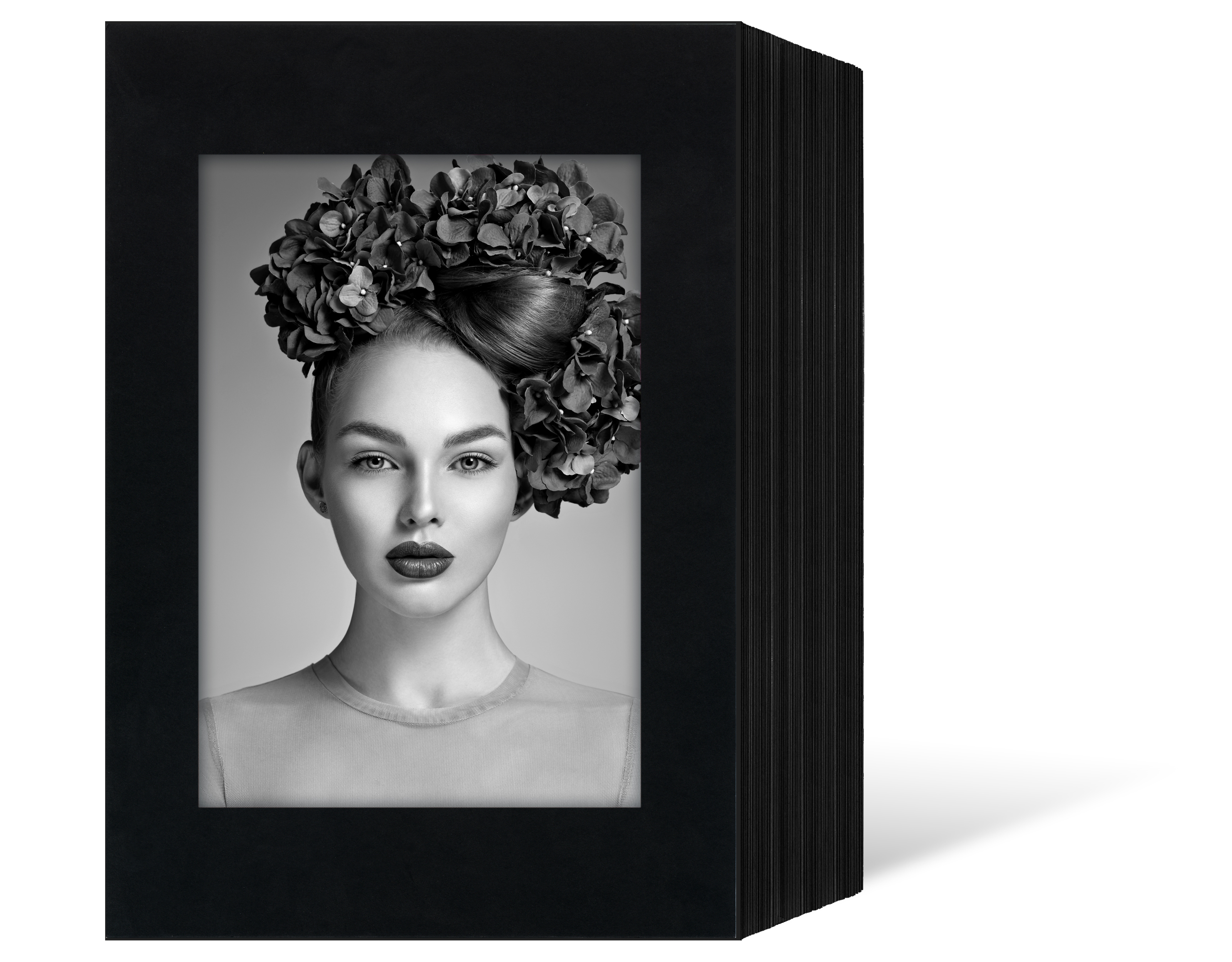 Endlosleporello  für 20x25 cm - schwarz - schwarze matte Maske - ohne Rand - 50 Teile