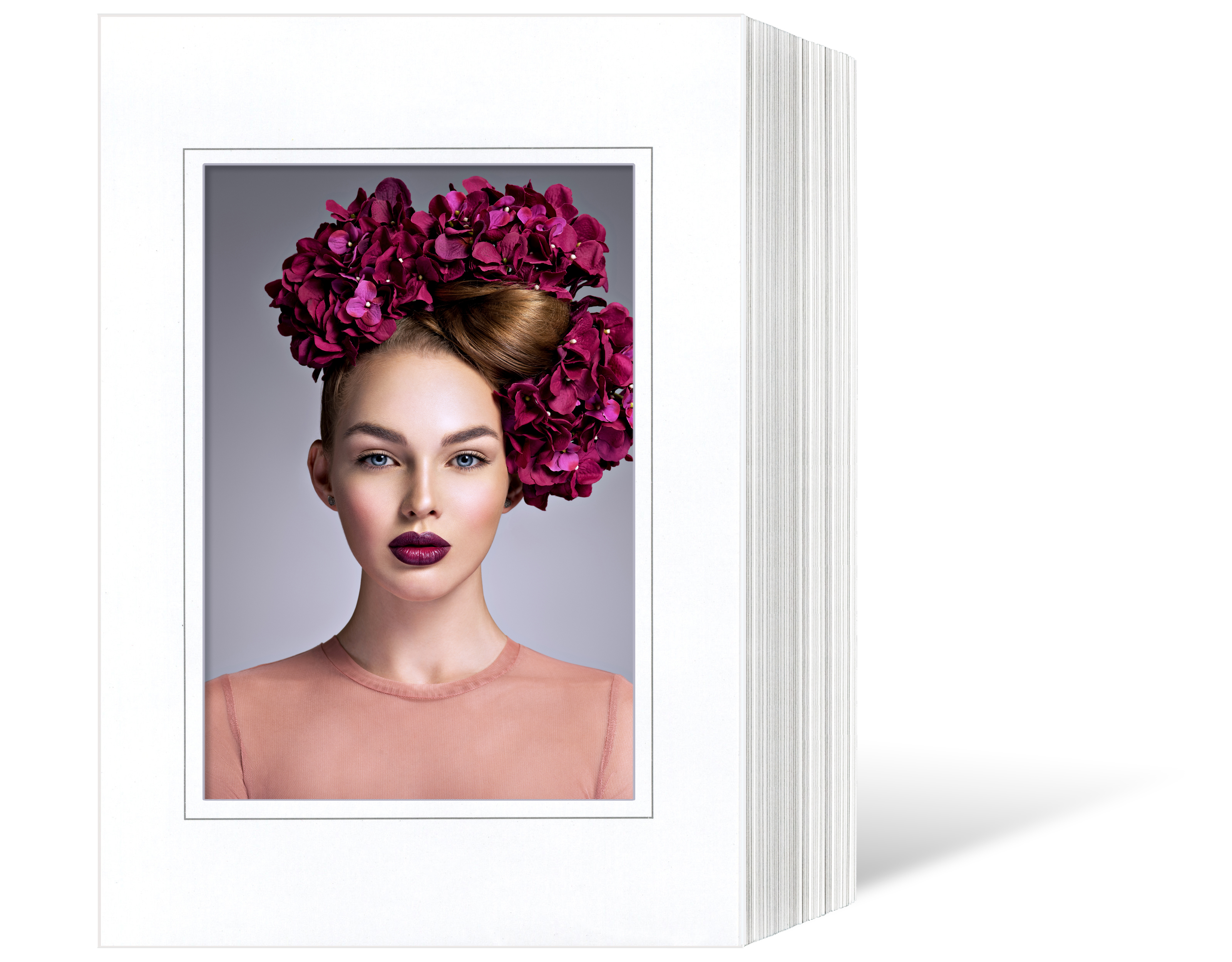 Endlosleporello  für 20x25 cm - weiß - weiße glänzende Maske - grauer Rand - 50 Teile