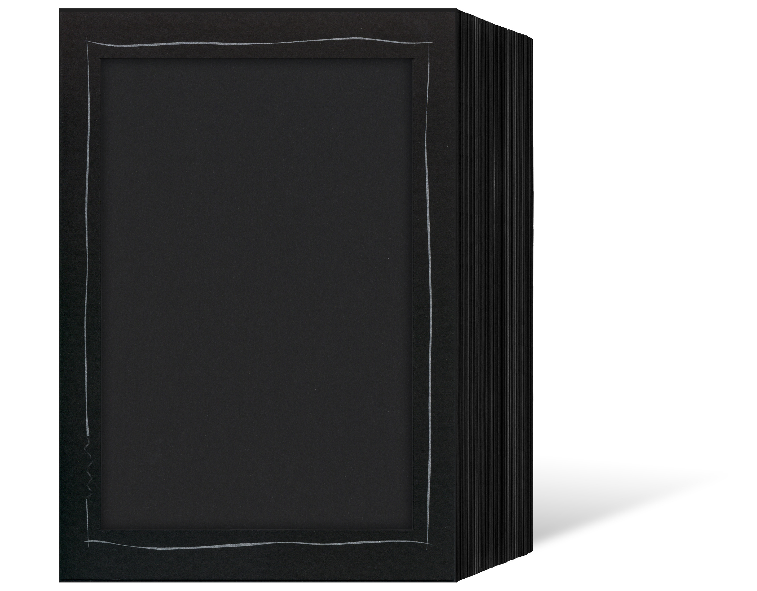 Endlosleporello für 13x18 cm - schwarz - schwarze Maske - silber Tuscherand - 50 Teile