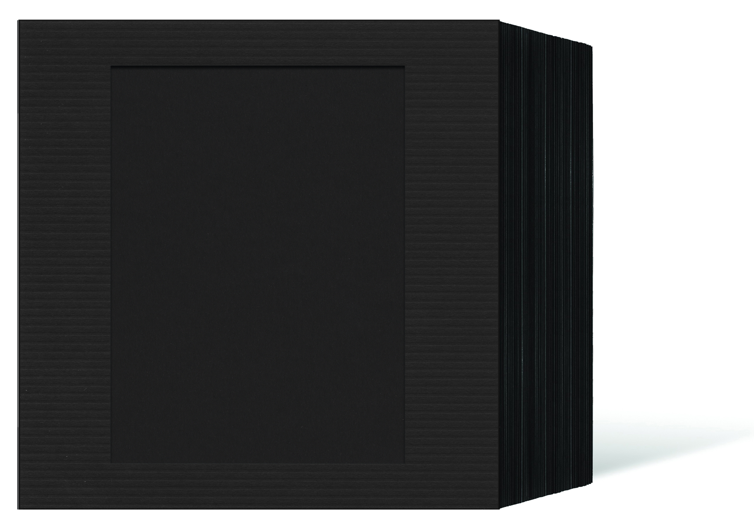 quadratisches Endlosleporello für 15x20 cm - schwarz - schwarz gerippte Maske - 100 Teile