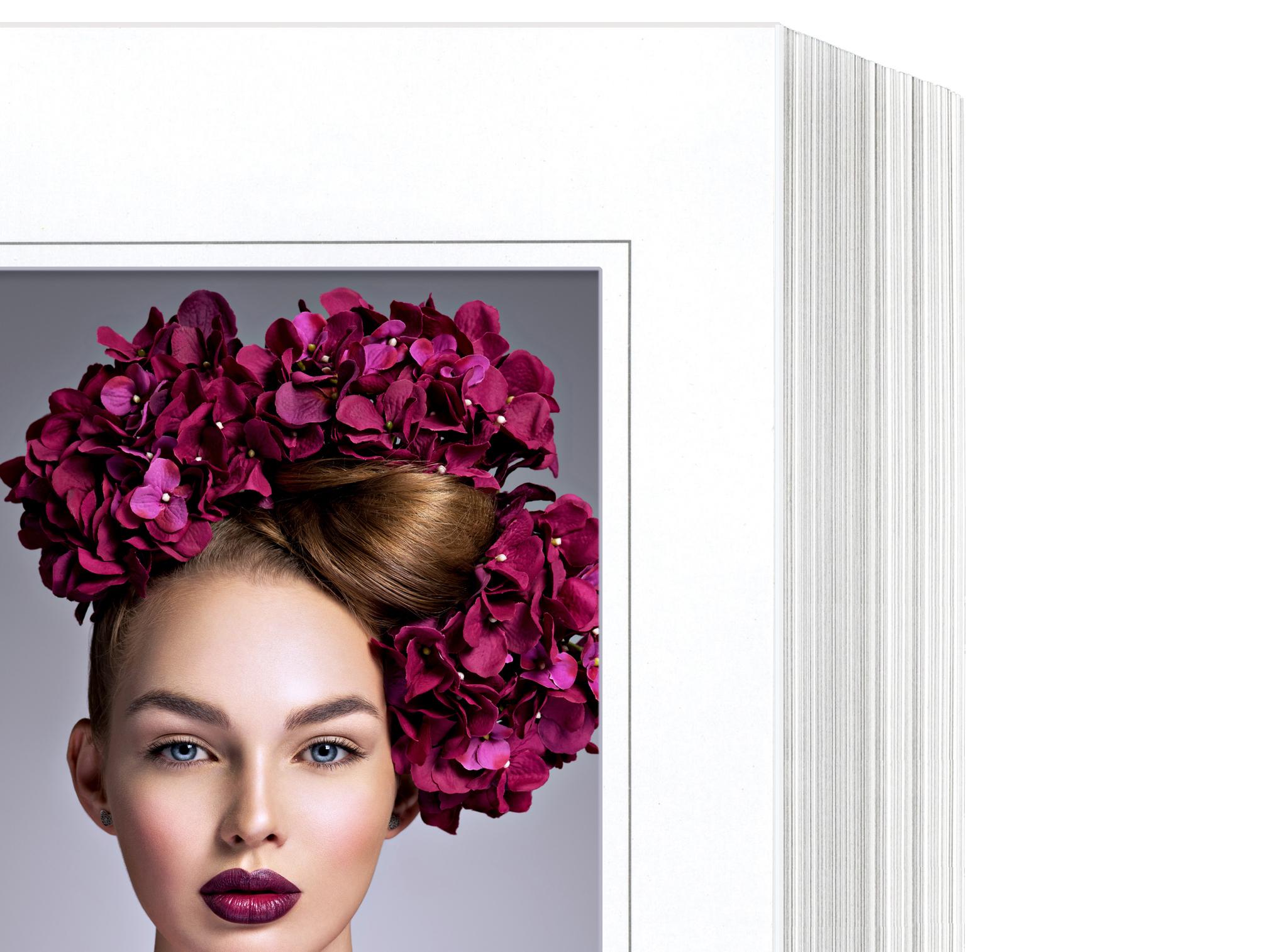 Endlosleporello  für 20x25 cm - weiß - weiße glänzende Maske - grauer Rand - 50 Teile