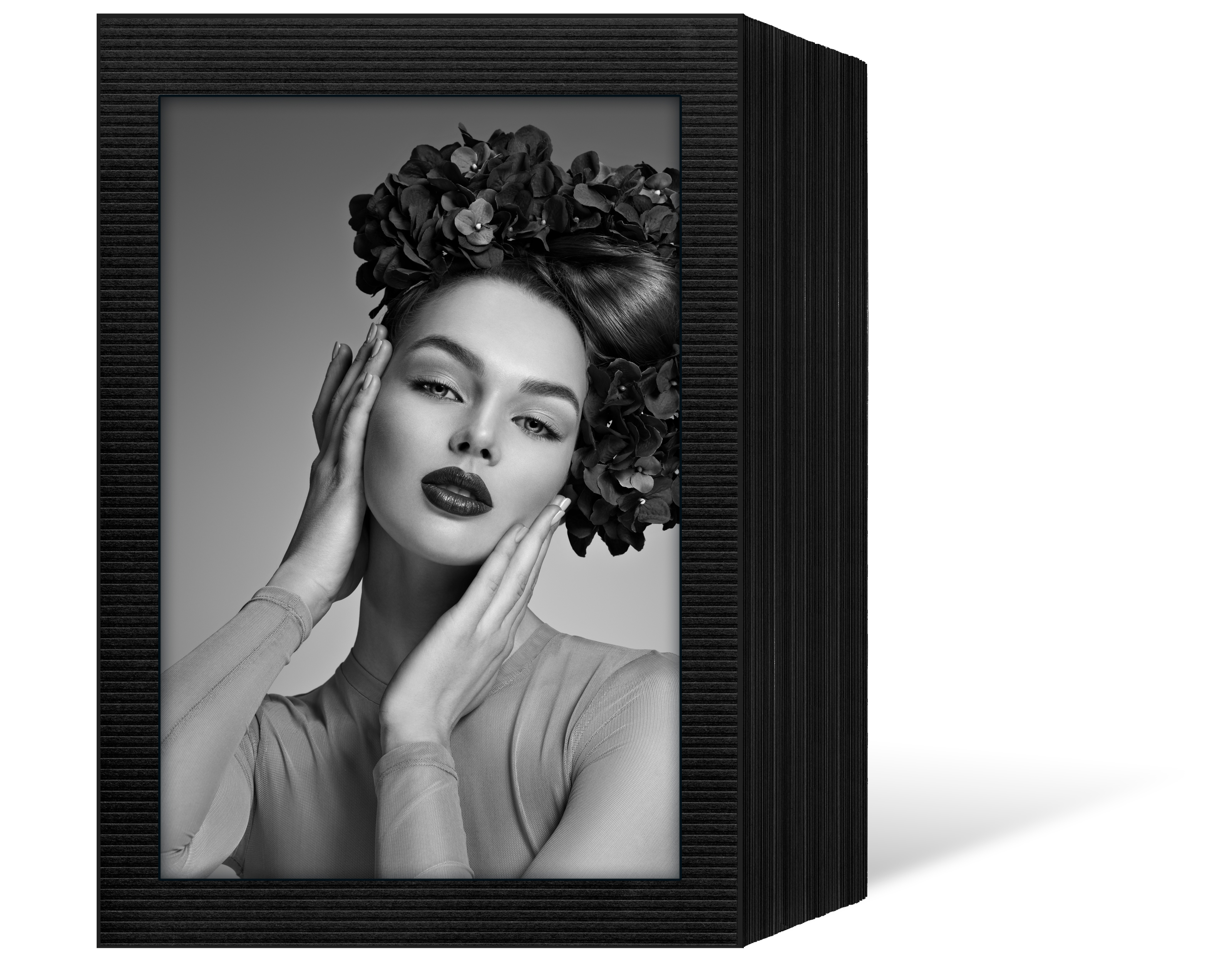 Endlosleporello für 15x20 cm - schwarz - schwarz gerippte Maske - 50 Teile