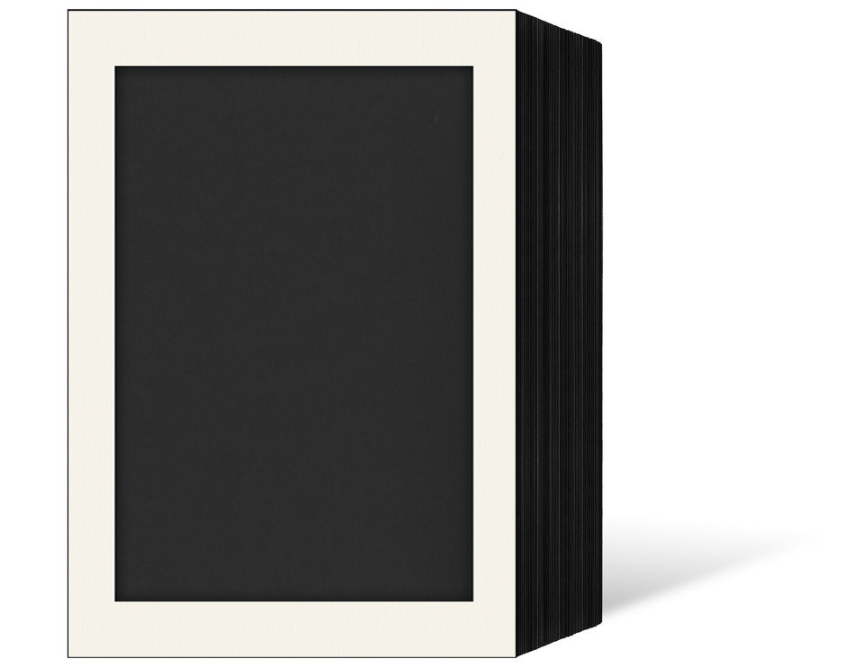 Endlosleporello für 13x18 cm - schwarz - creme gerippte Maske - 50 Teile