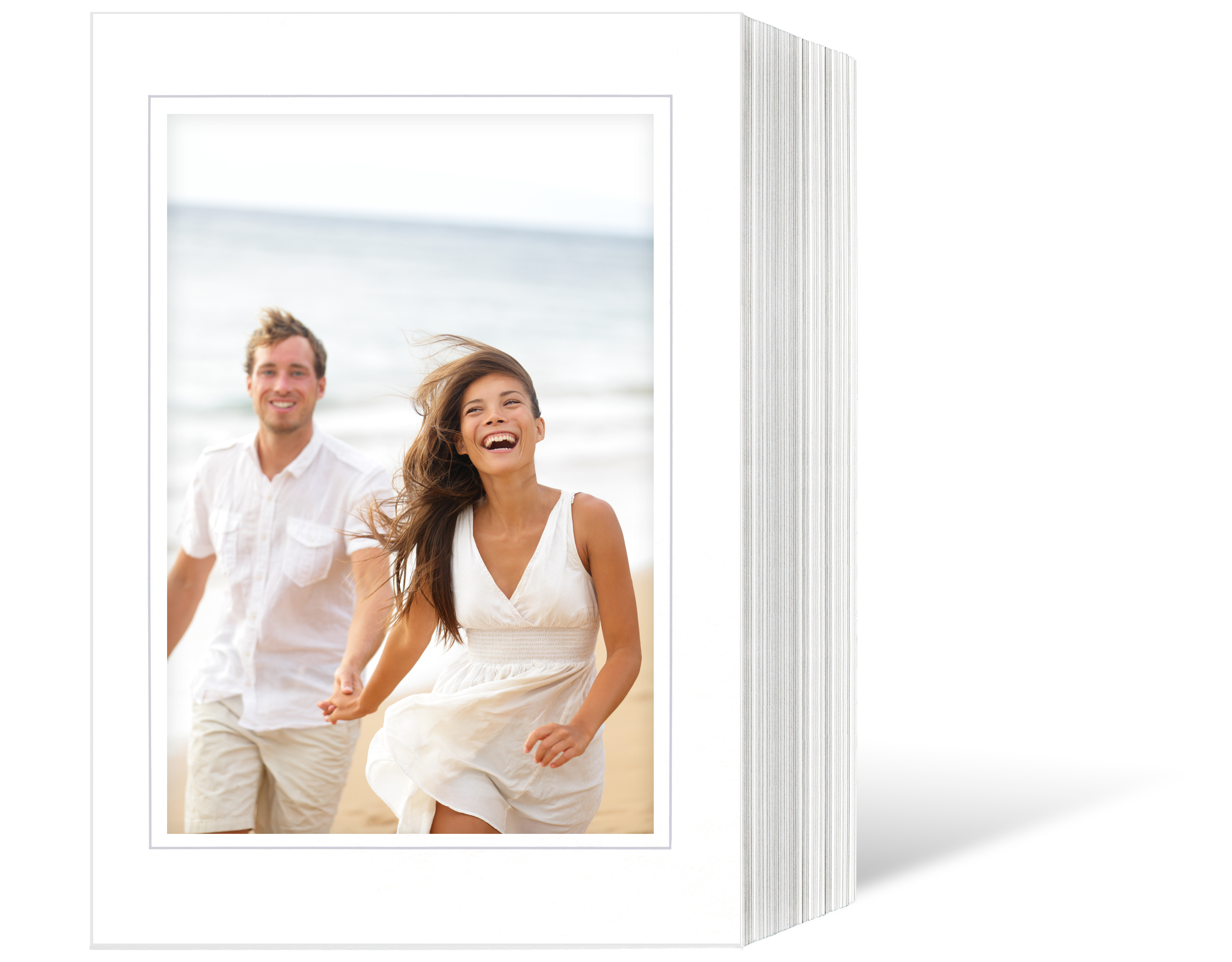 Endlosleporello für 10x15 cm - weiß - weiß glänzende Maske - graue Umrandung - 50 Teile