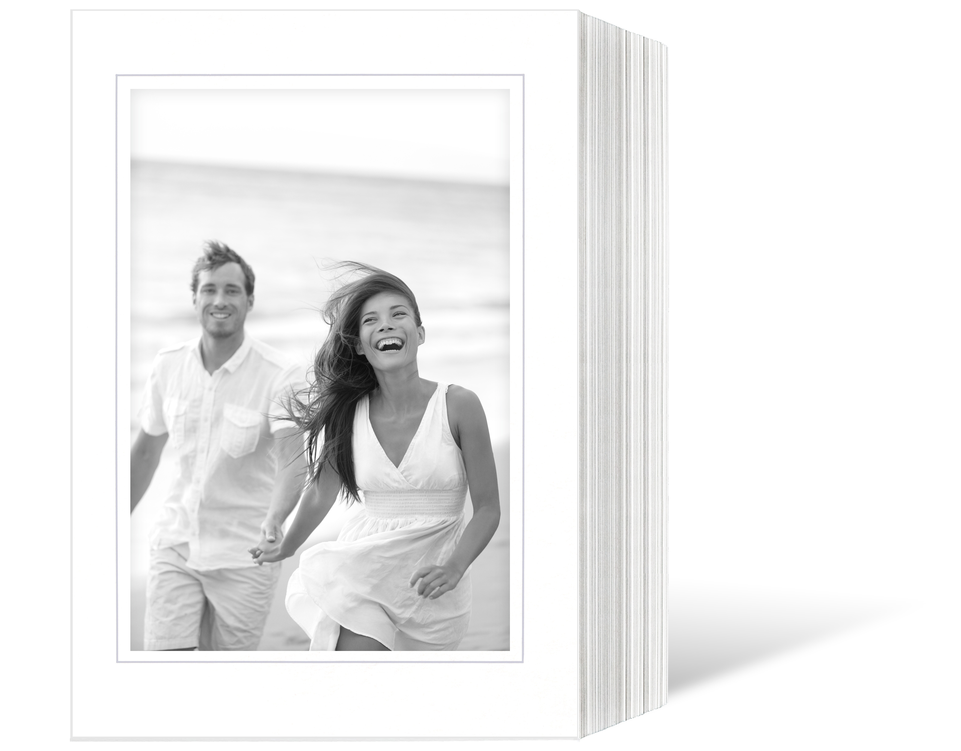 Endlosleporello für 10x15 cm - weiß - weiß glänzende Maske - graue Umrandung - 50 Teile