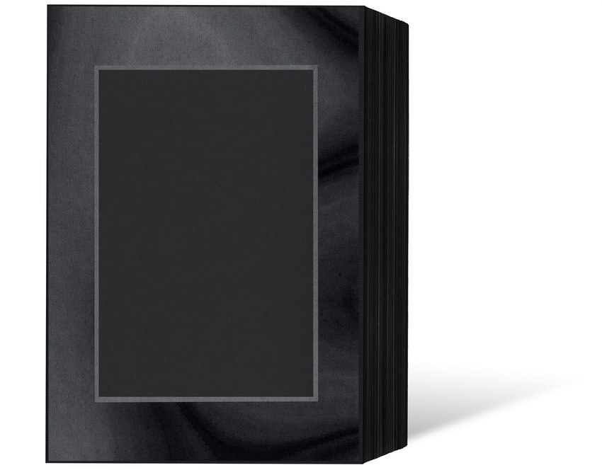 Endlosleporello für 13x18 cm - schwarz - silber/schwarz Maske - silber Rand - 50 Teile