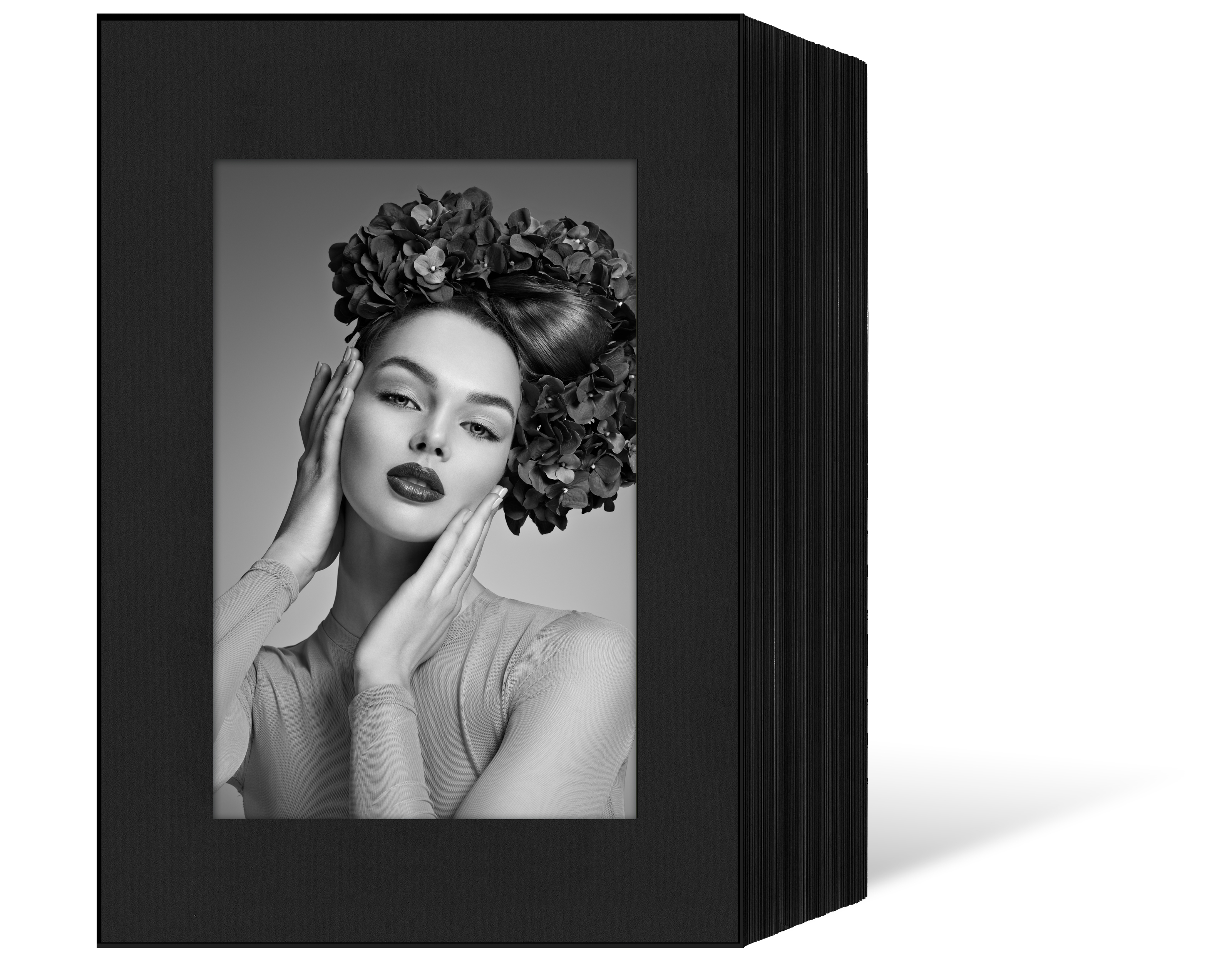 Endlosleporello für 10x15 cm - schwarz - schwarz gerippte Maske - 50 Teile