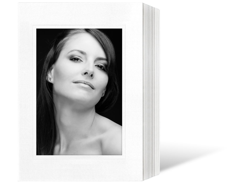 Endlosleporello für 13x18 cm - weiß - weiß matte Maske - Blindprägung- 25 Teile