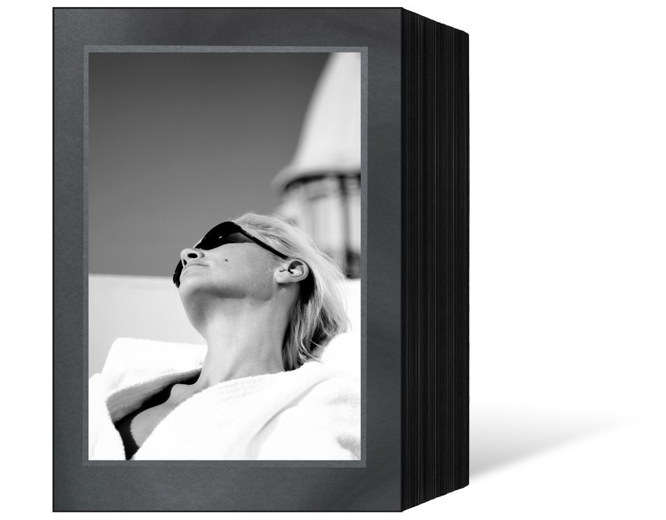 Endlosleporello für 13x18 cm - schwarz - schwarz/silber Maske - silber Rand - 50 Teile