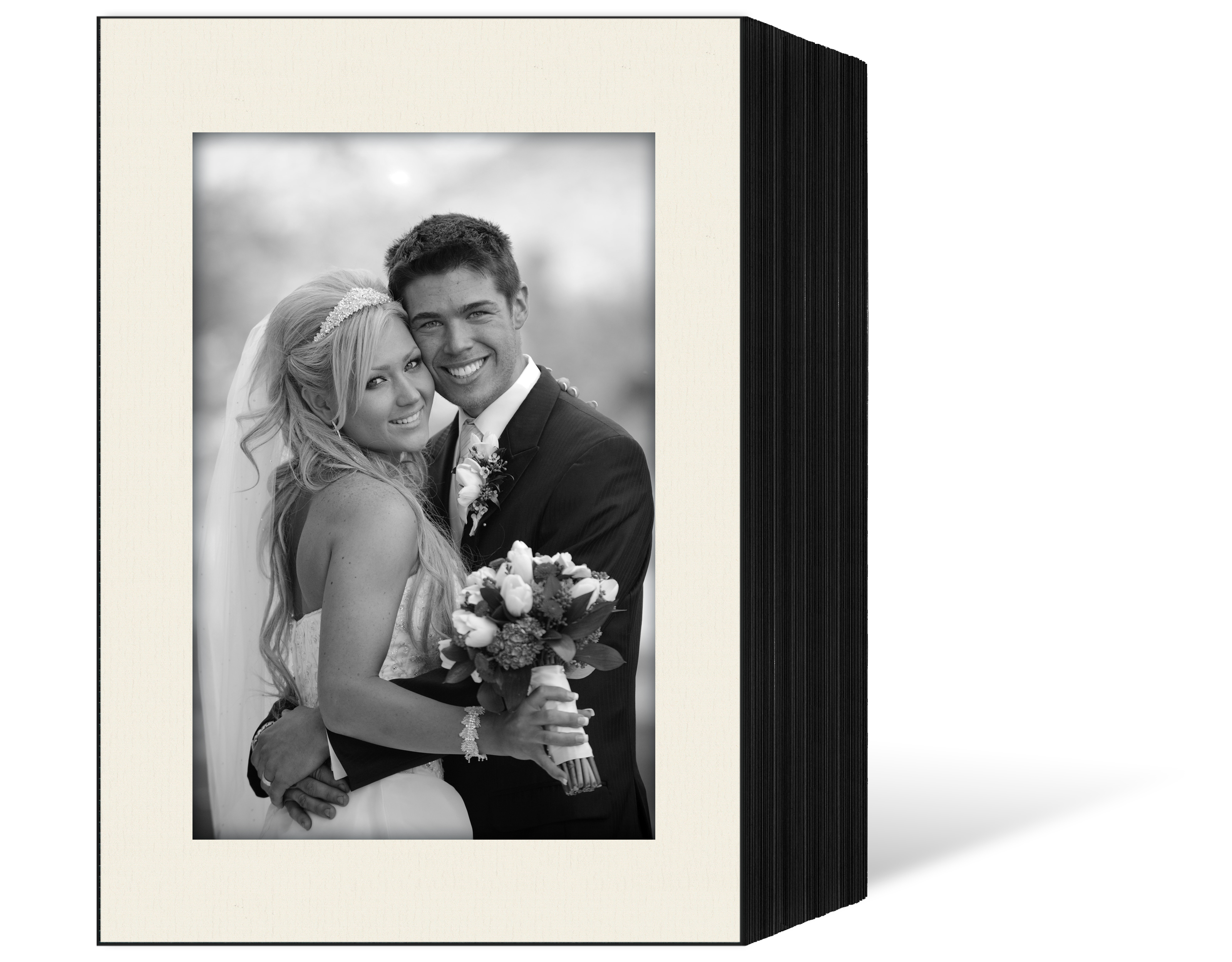 Endlosleporello für 10x15 cm - schwarz - creme gerippte Maske - 50 Teile