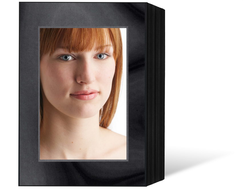 Endlosleporello für 13x18 cm - schwarz - silber/schwarz Maske - silber Rand - 50 Teile