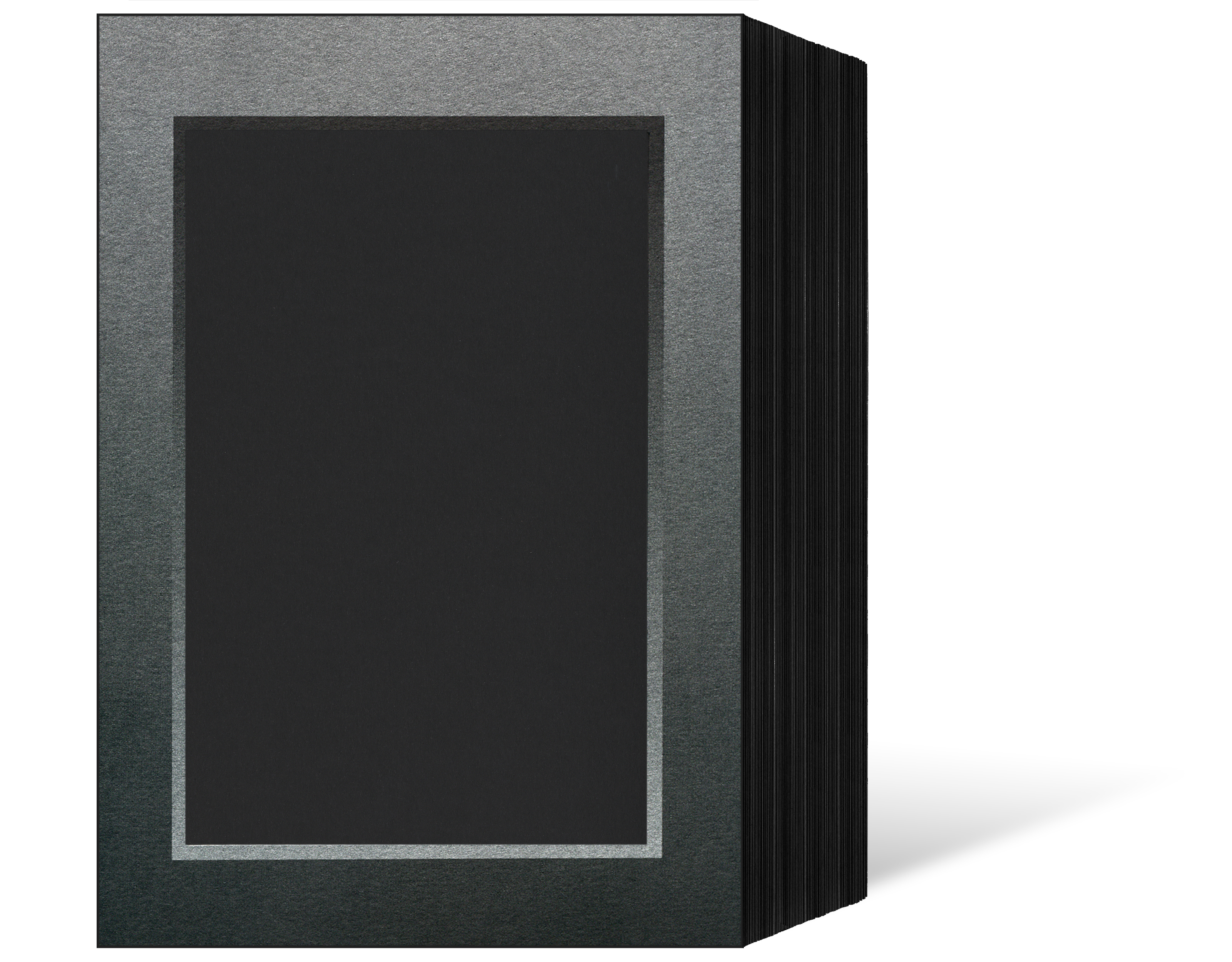 Endlosleporello für 15x20 cm - schwarz - silber/schwarz Maske - Silberrand - 100 Teile