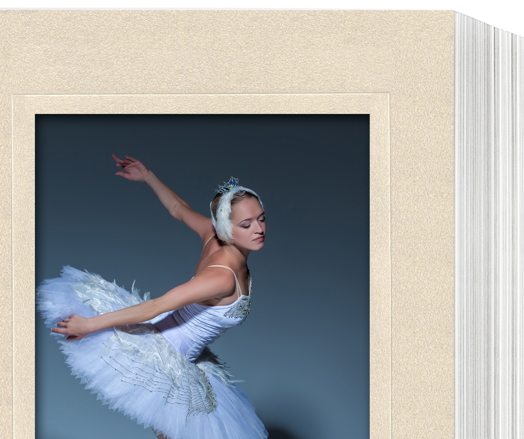 Endlosleporello für 10x15 cm - weiß - creme satinierte Maske - Blindprägung - 50 Teile