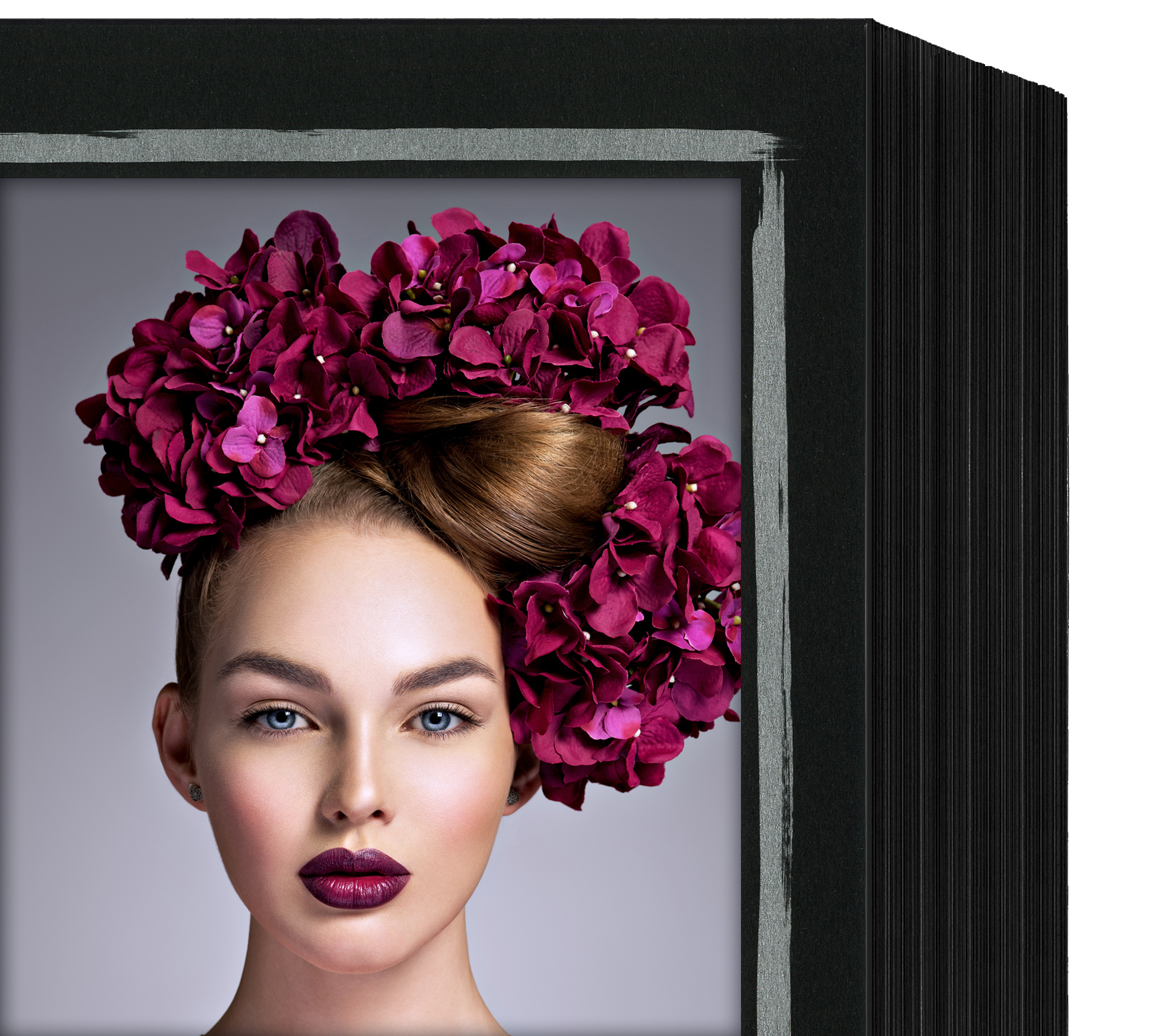 Endlosleporello für 13x18 cm - schwarz - schwarze Maske - silber Prinselrand - 50 Teile