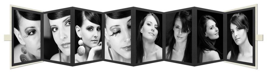 Kurz-Leporello mit Satinschleife Serie "Moiré Delux"