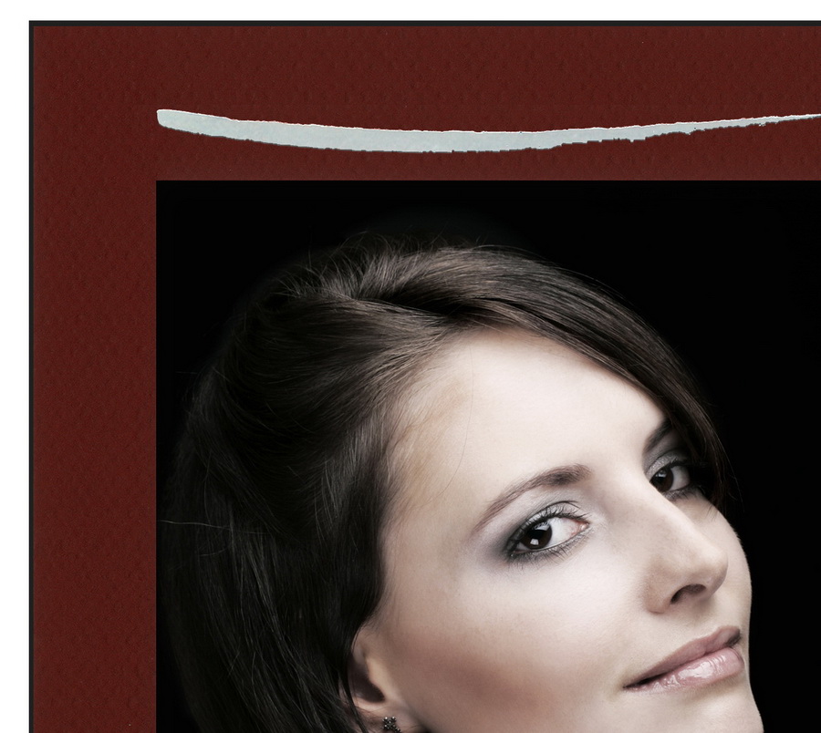 Endlosleporello für 13x18 cm - schwarz - bordeaux filzgeprägte Maske - Silberstrich - 100 Teile