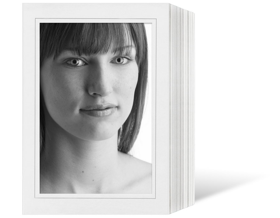 Endlosleporello für 13x18 cm - weiß - weiß matte Maske - grauer Rand - 50 Teile