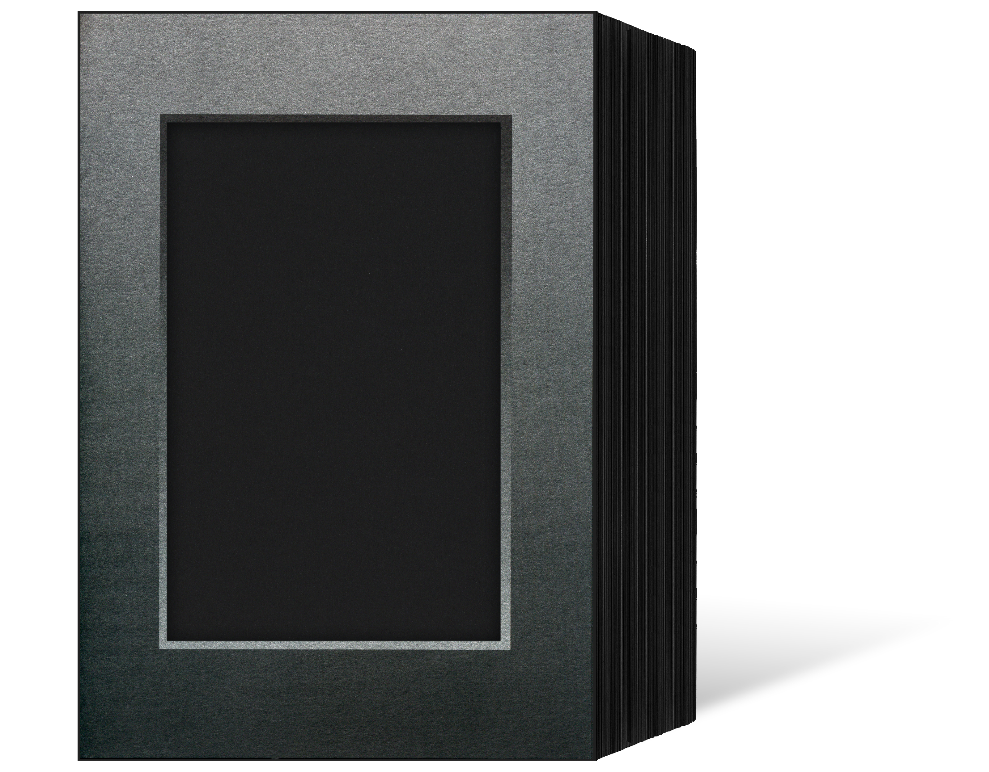 Endlosleporello für 13x18 cm - schwarz - schwarz/silber Maske - silber Rand - 50 Teile