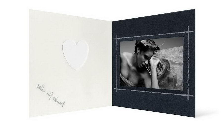 Grußkarte Transparent für 9x13 cm Querformat - Herzausschnitt - anthrazit - Danke