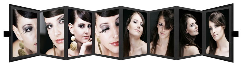 Kurz-Leporello mit Satinschleife Serie "Moiré"