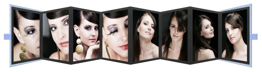 Kurz-Leporello mit Satinschleife Serie "Moiré Delux"