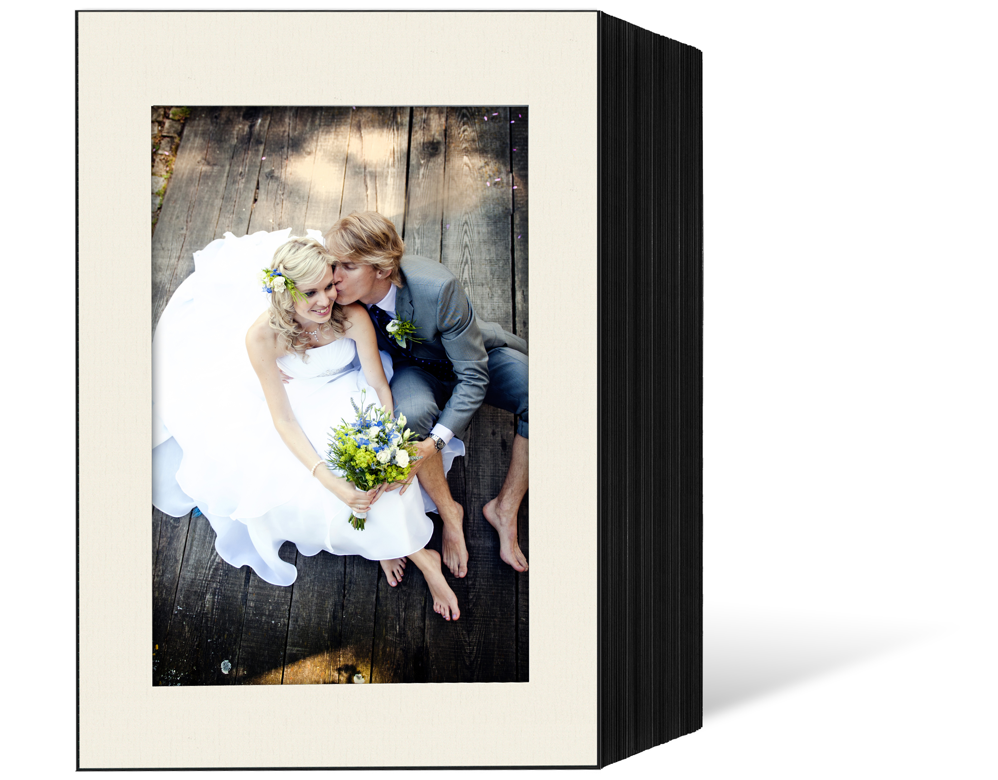 Endlosleporello für 15x20 cm - schwarz - creme gerippte Maske - 50 Teile