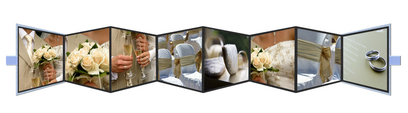 Kurz-Leporello mit Satinschleife Serie "Moiré Delux"