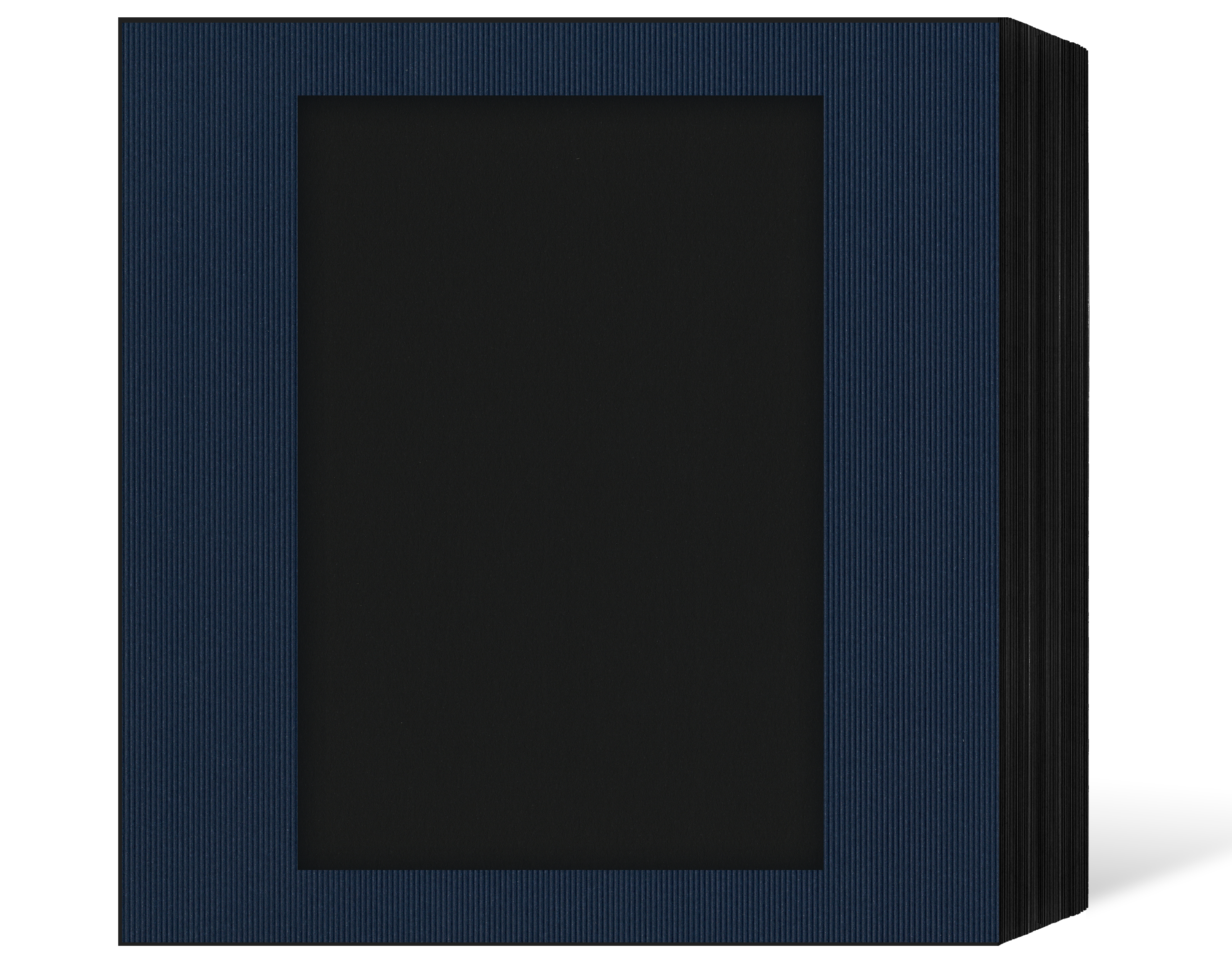 quadratisches Endlosleporello für 13x18 cm - schwarz - blau gerippte Maske - 100 Teile