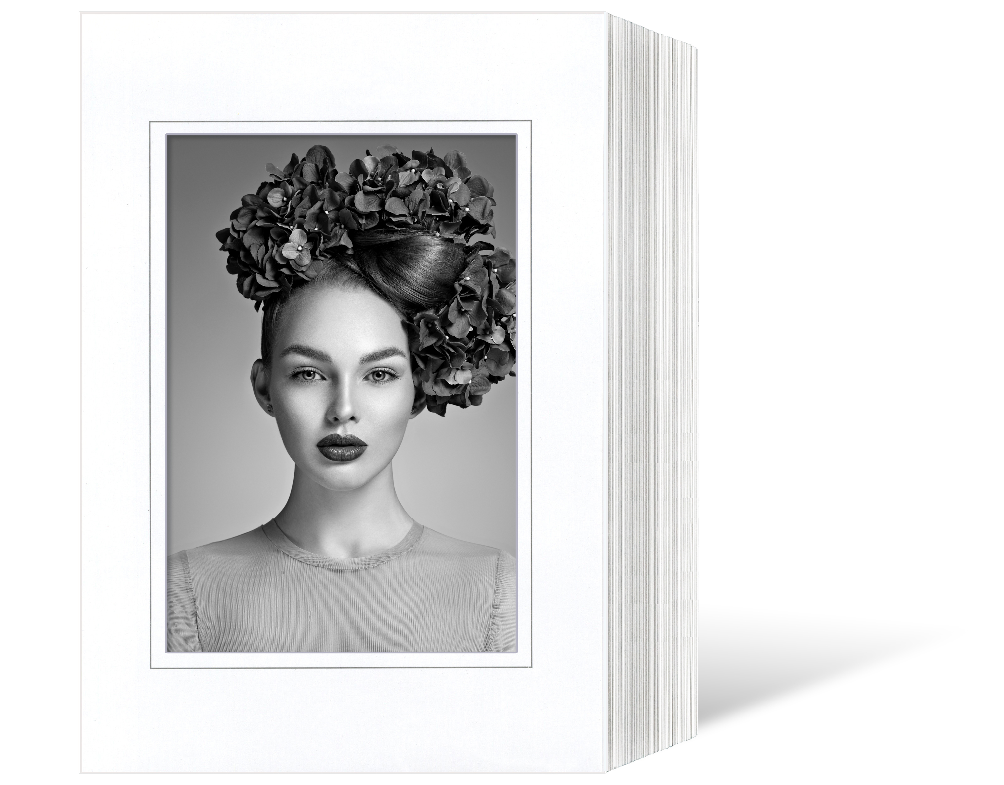 Endlosleporello  für 20x25 cm - weiß - weiße glänzende Maske - grauer Rand - 50 Teile