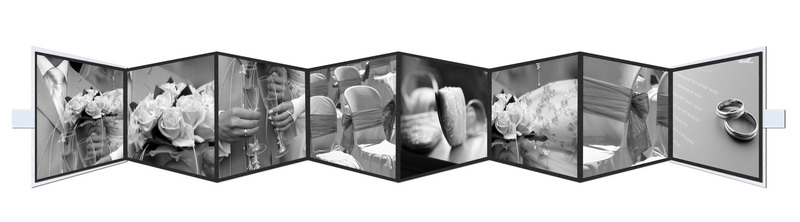 Kurz-Leporello mit Satinschleife Serie "Moiré"