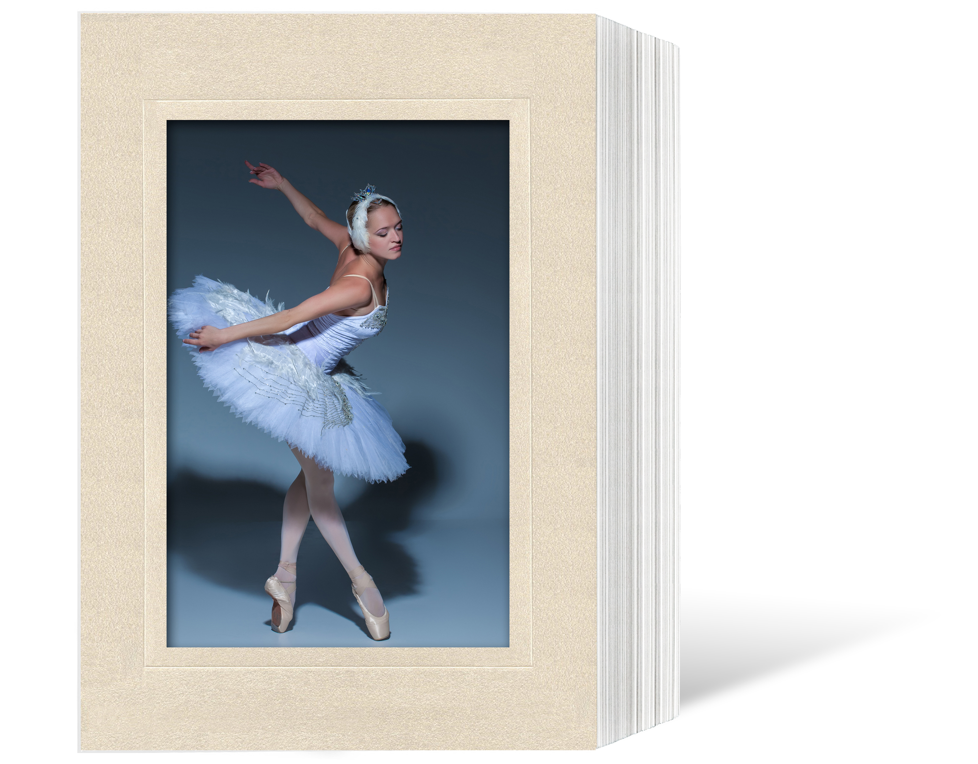 Endlosleporello für 10x15 cm - weiß - creme satinierte Maske - Blindprägung - 50 Teile