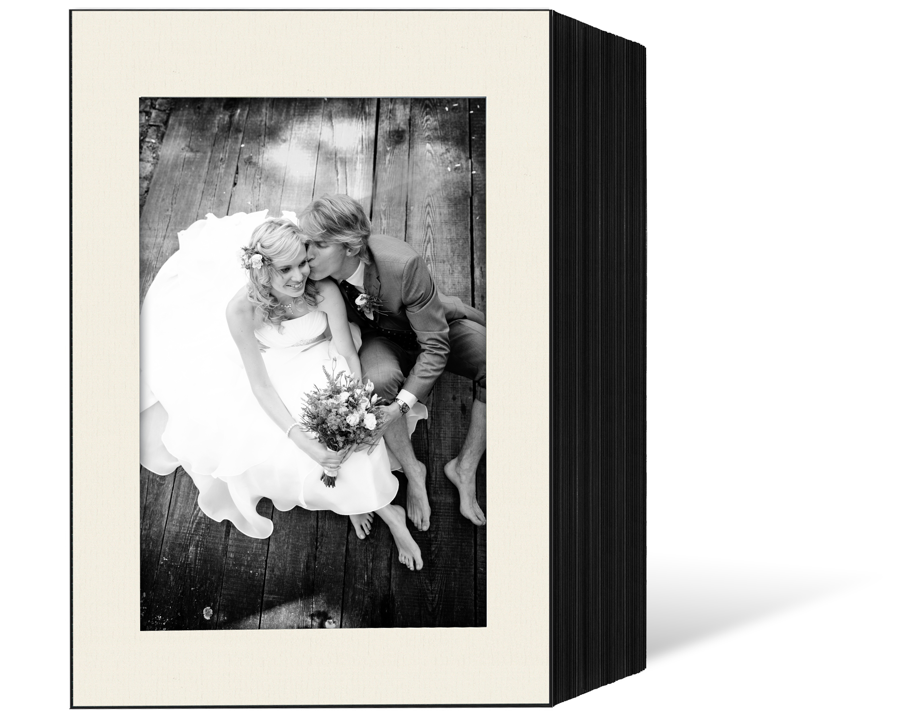 Endlosleporello für 15x20 cm - schwarz - creme gerippte Maske - 50 Teile